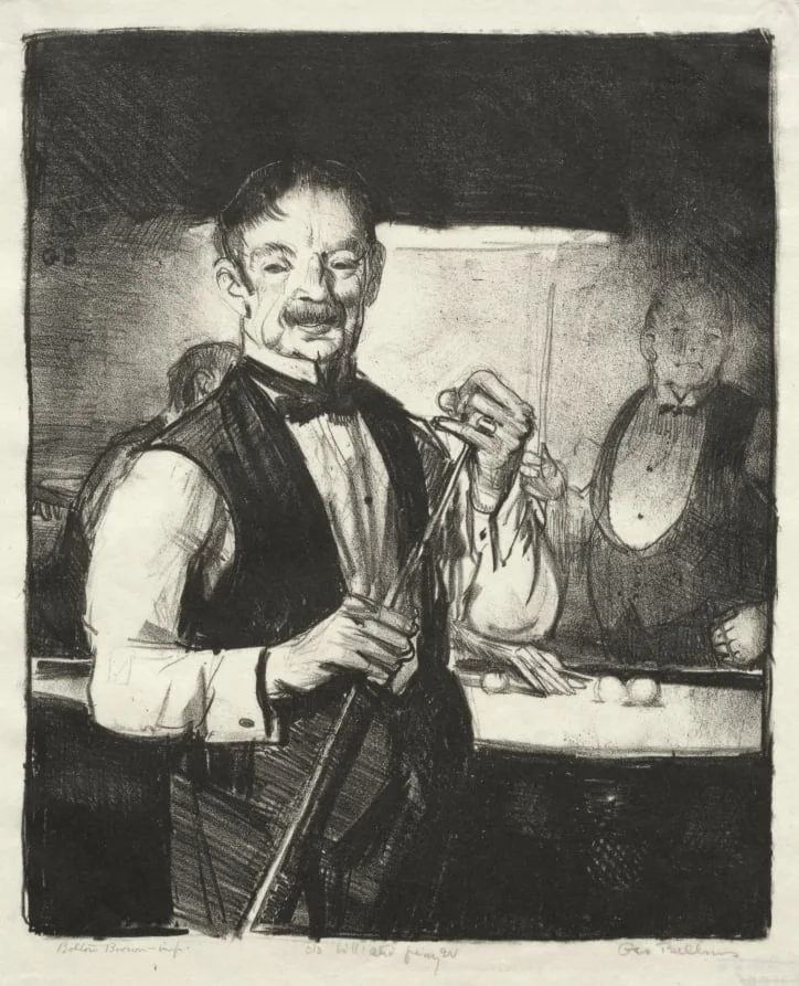 Old Billiard Player, detail