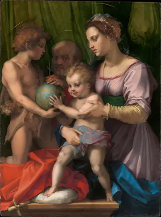 The Holy Family with the Young Saint John the Baptist, by Andrea del Sarto, oil, 1529