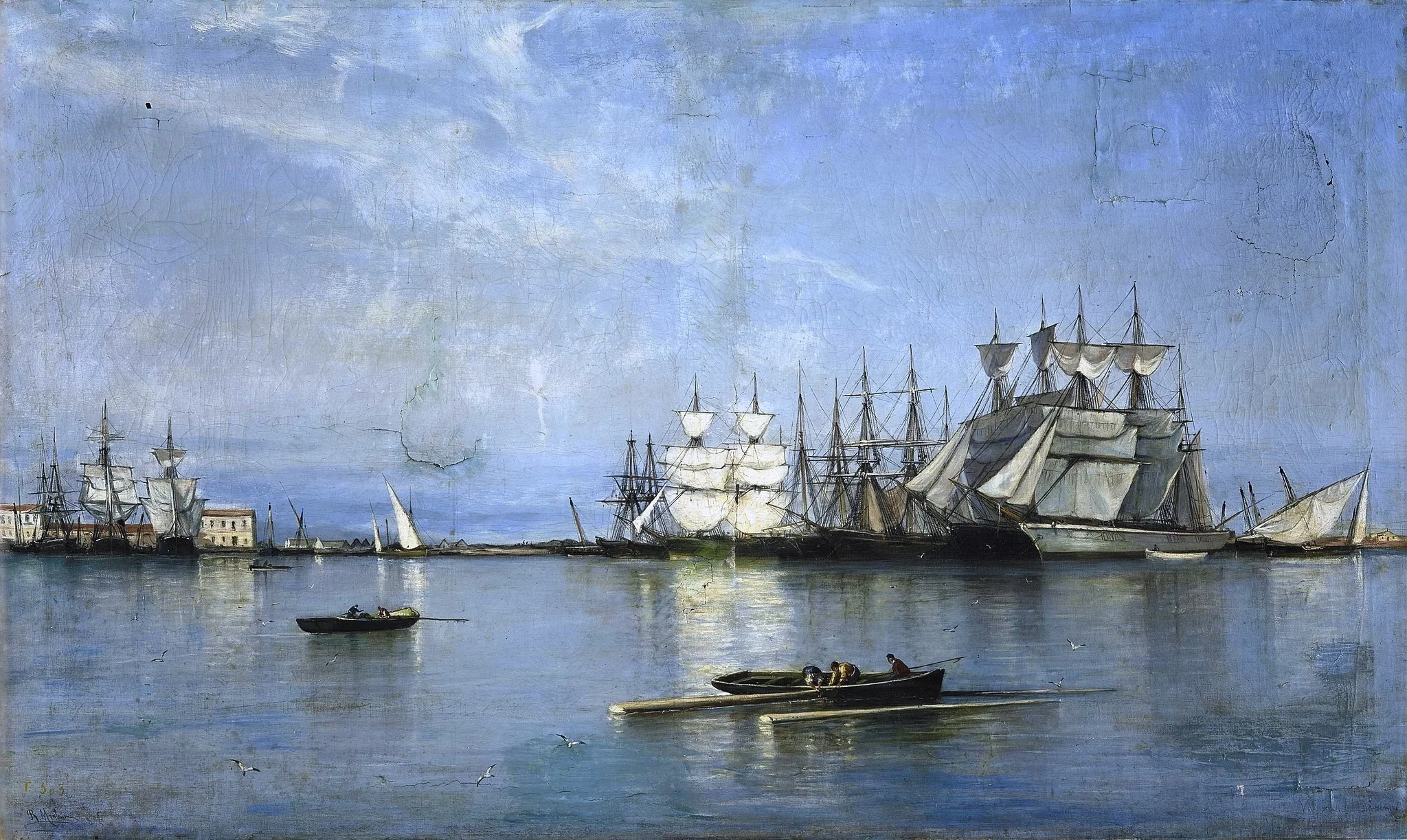 Calma en el puerto de Valencia, detail