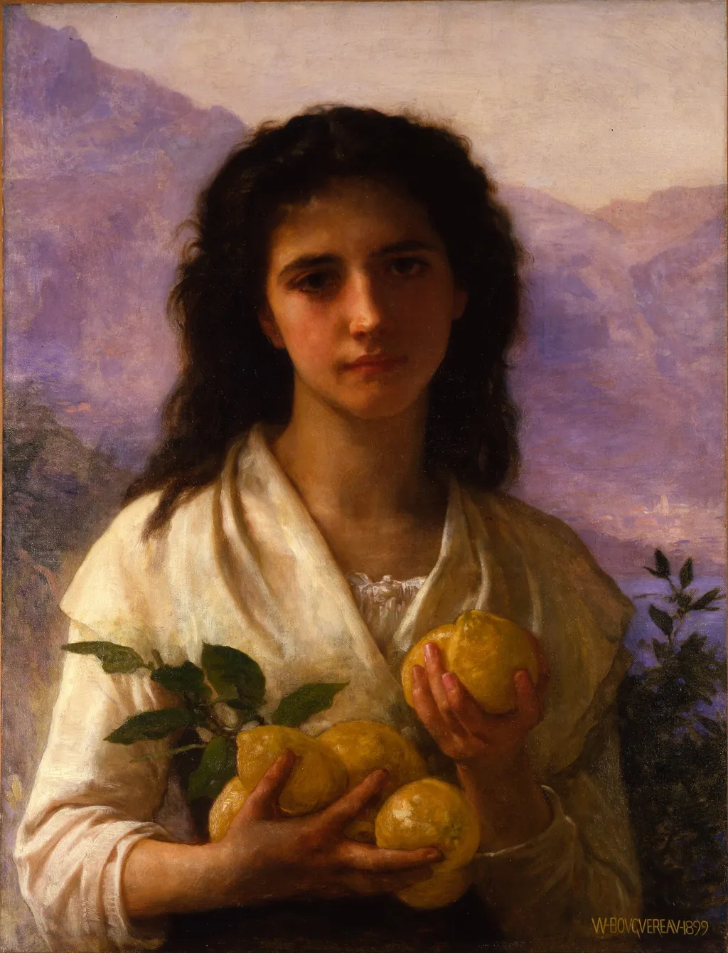 Girl Holding Lemons, by William Adolphe Bouguereau, oil, 1900
