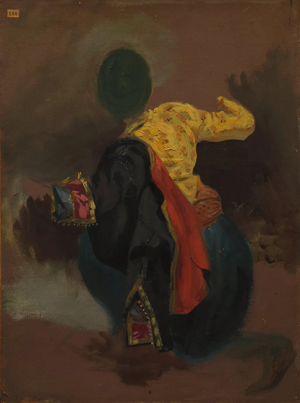 Figure in Turkish Costume, by Eugène Delacroix, unspecified, 1860