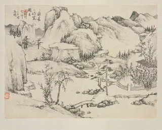 Landscape Album in Various Styles: Scenery of Mt. Changbai after Huang Gongwang, by Zha Shibiao, unspecified, 1692