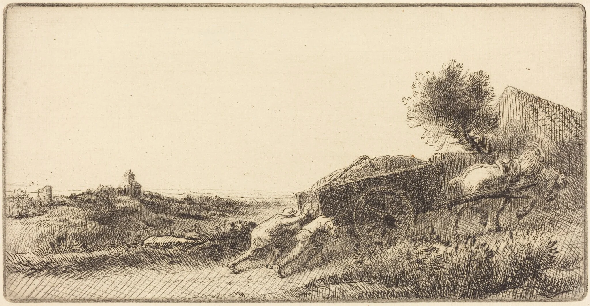 Returning with the Hay (Rentrant le foin), detail