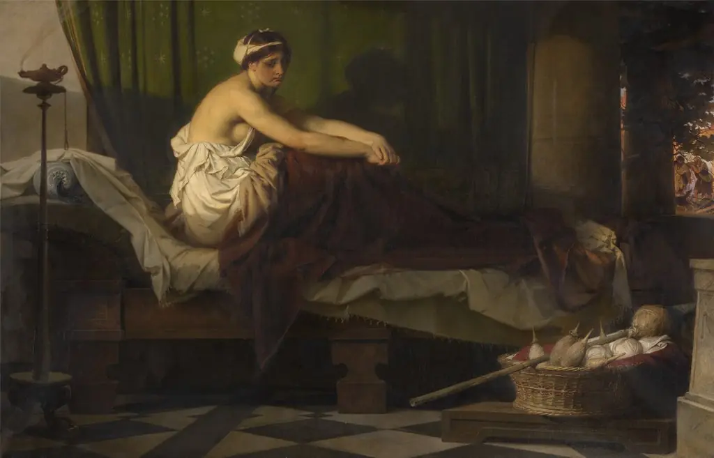 The Awakened Penelope Waits for the Return of Ulysses, by Eduard Bendemann, oil, 1889