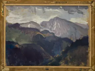 Landscape from the Tatra Mountains – two-sided painting, by Jan Stanisławski, unspecified, 1893