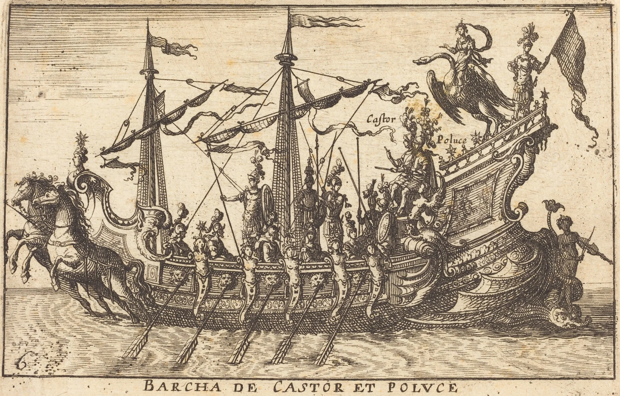 Barcha de Castor e Poluce, detail