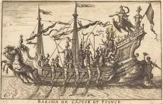 Barcha de Castor e Poluce, by Balthasar Moncornet, ink, 1634