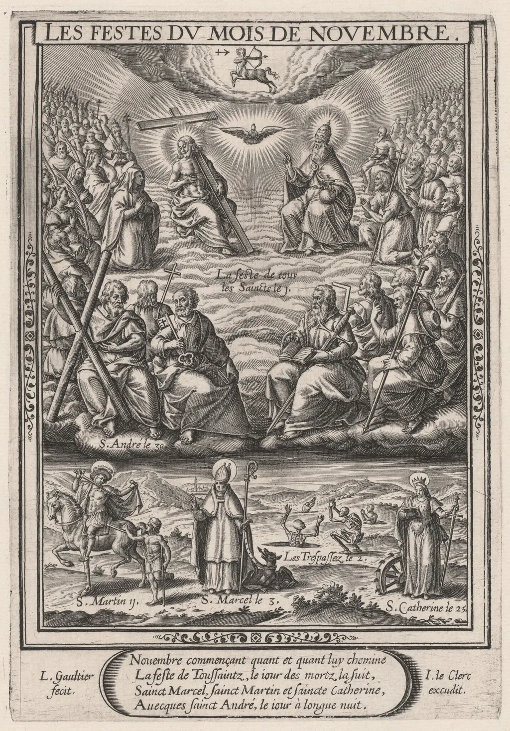 Les Festes du mois de November (November: All Saints), by Léonard Gaultier, ink, 1603