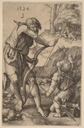 Lamech and Cain, by Lucas van Leyden, ink, 1524