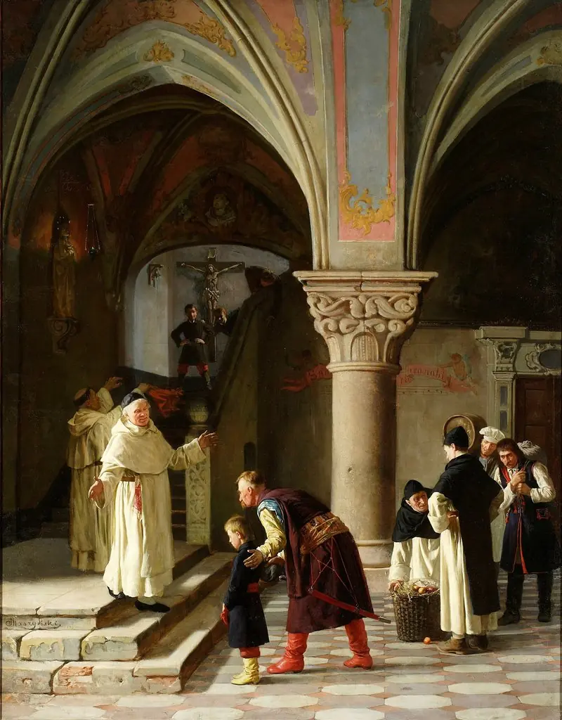 To the monastic boarding school, by Julian Maszyński, oil, 1890