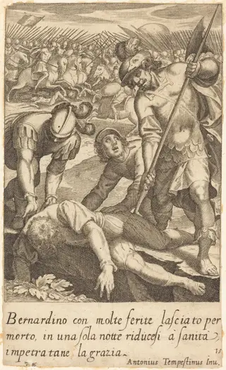 Bernardino, by Jacques Callot, ink, 1619