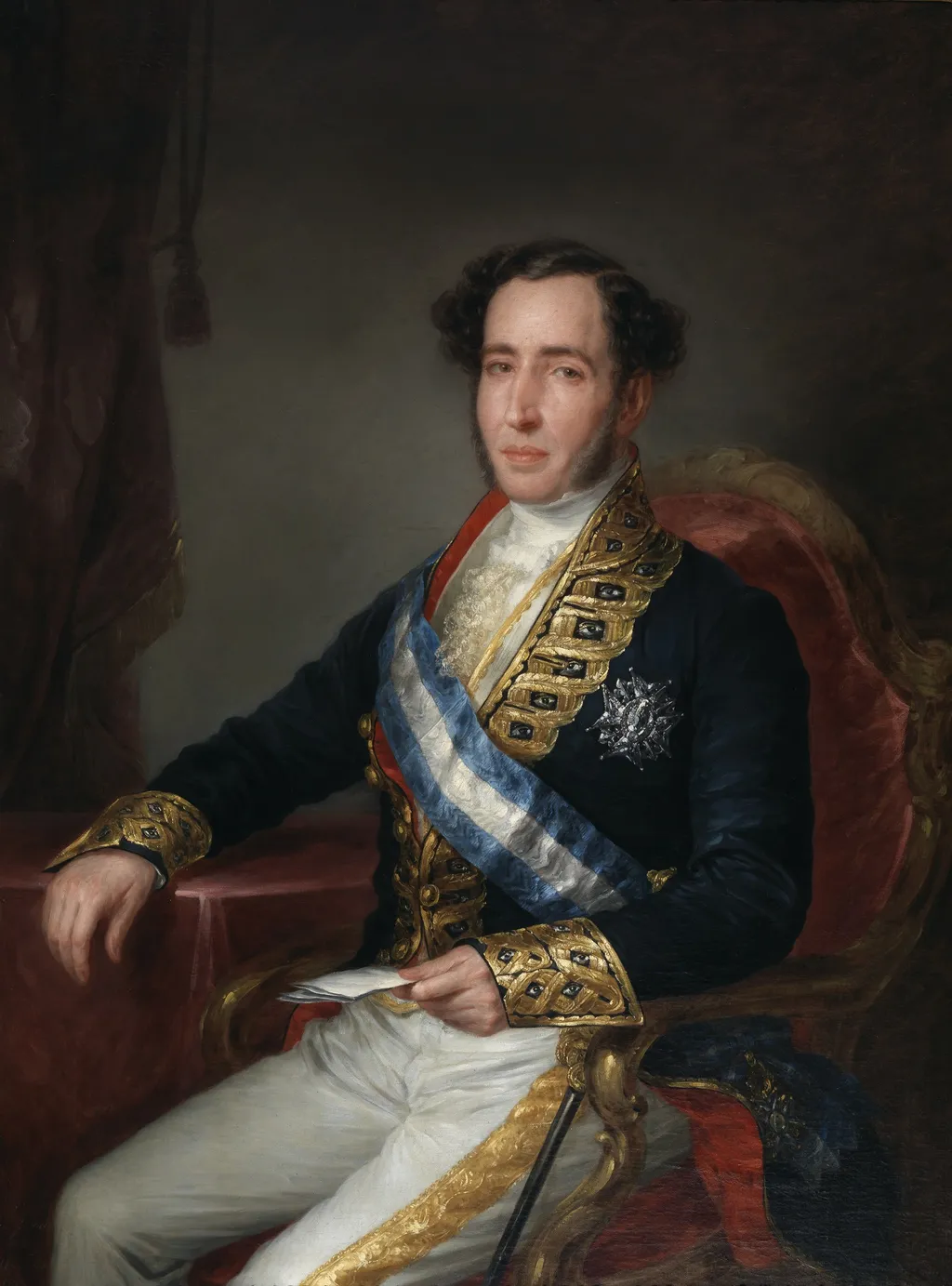 Manuel de Seijas Lozano ministro de Comercio Instrucción y Obras Públicas, by José Gutiérrez de la Vega, oil, 1850