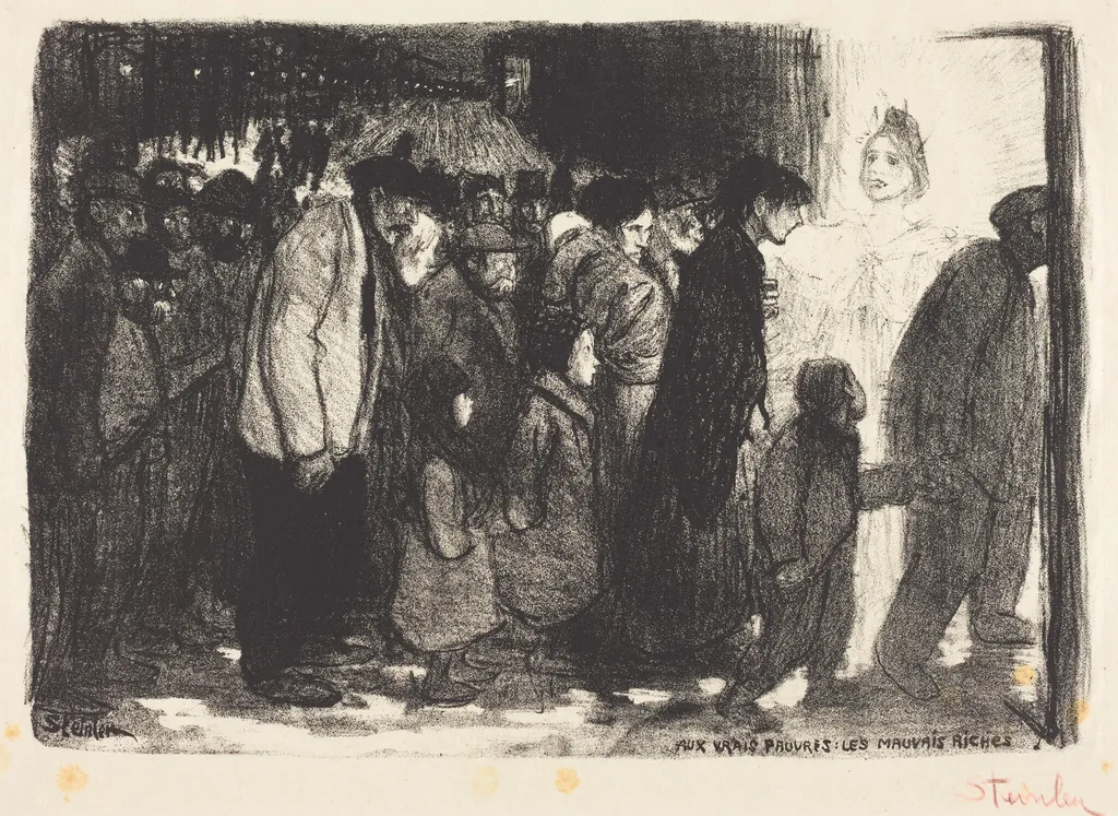 To the True Poor: The Wicked Rich (Aux vrais pauvres: Les mauvais riches), by Théophile Alexandre Steinlen, ink, 1894