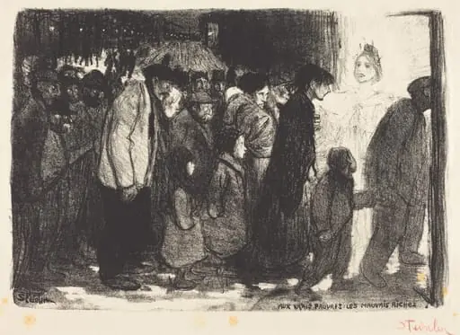 To the True Poor: The Wicked Rich (Aux vrais pauvres: Les mauvais riches), by Théophile Alexandre Steinlen, ink, 1894