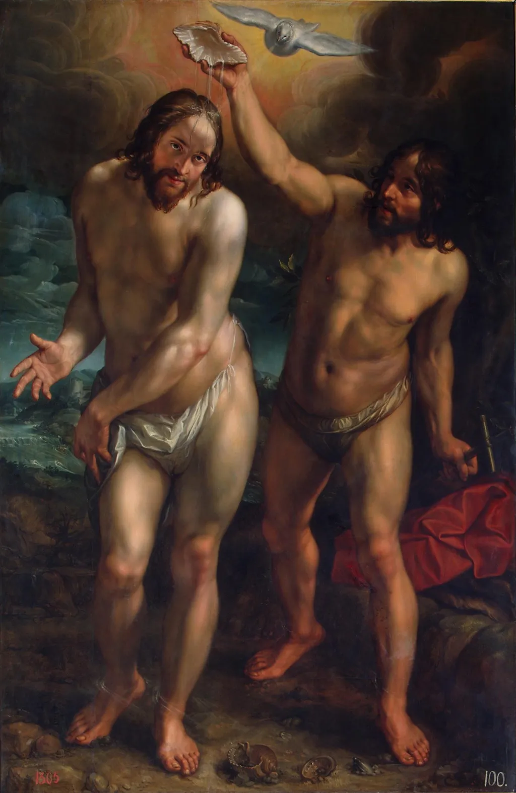 Baptism, by Hendrik Goltzius, oil, 1608