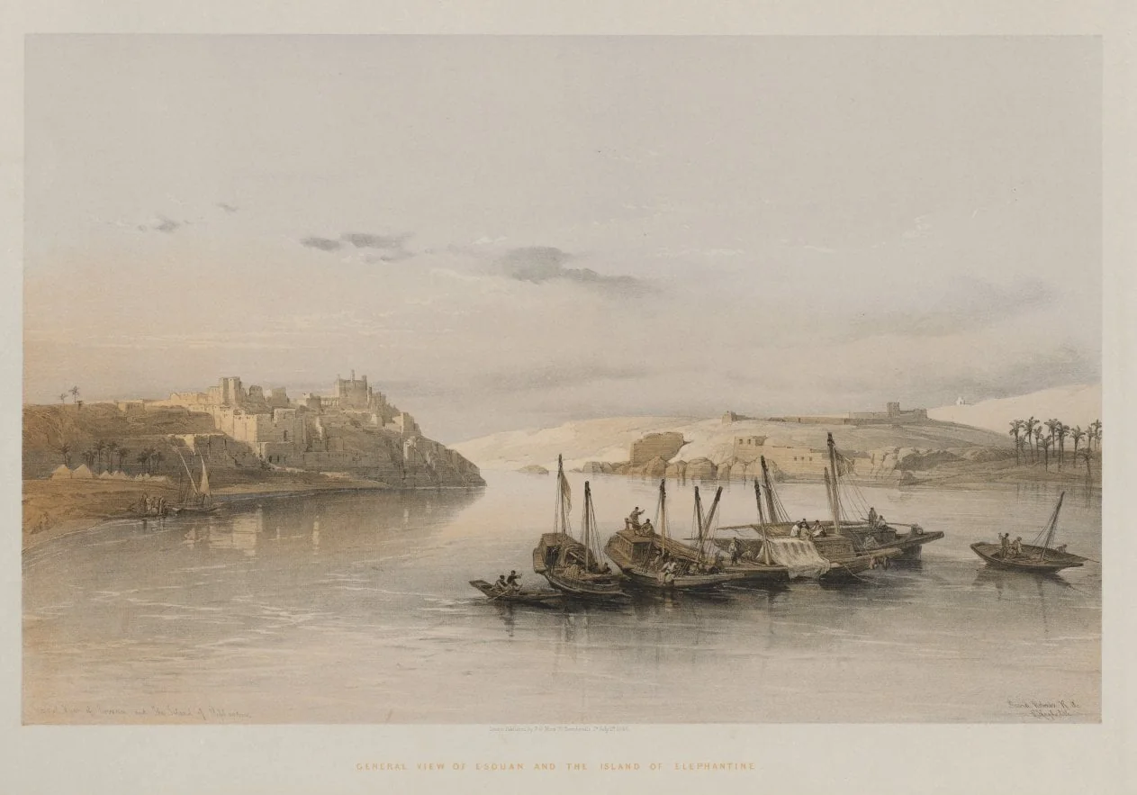 Egypt and Nubia, Volume II: General View of Esouan and the Island of Elephantine, detail