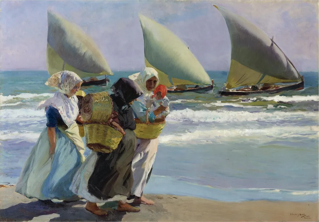Las tres velas, by Joaquín Sorolla, oil, 1903