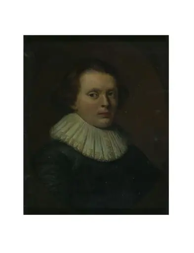 Portrait of a man in a painted oval, by Cornelius Janssen van Ceulen, oil, 1620
