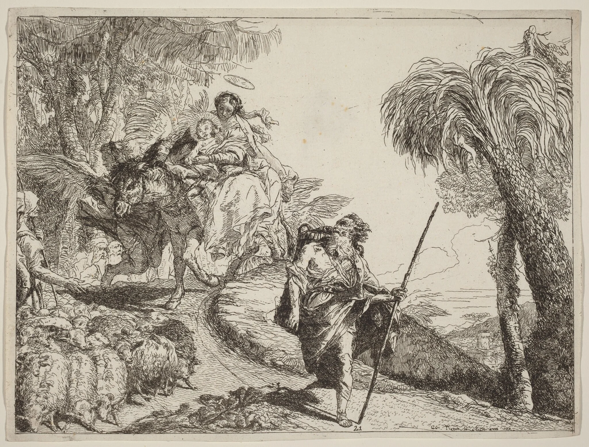 The Flight with Joseph in the Foreground, detail
