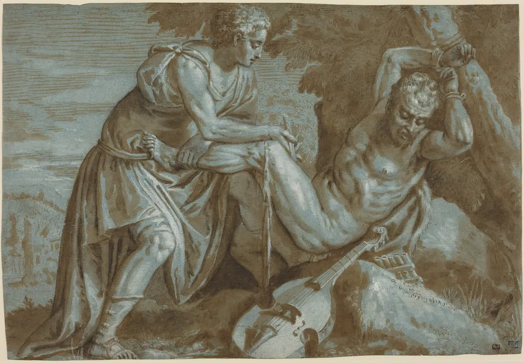 Apollo and Marsyas, by Veronese, chalk
