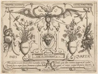Archetypa studiaque patris Georgii Hoefnagelii [Part 4, Titlepage], by Jacob Hoefnagel, ink, 1592