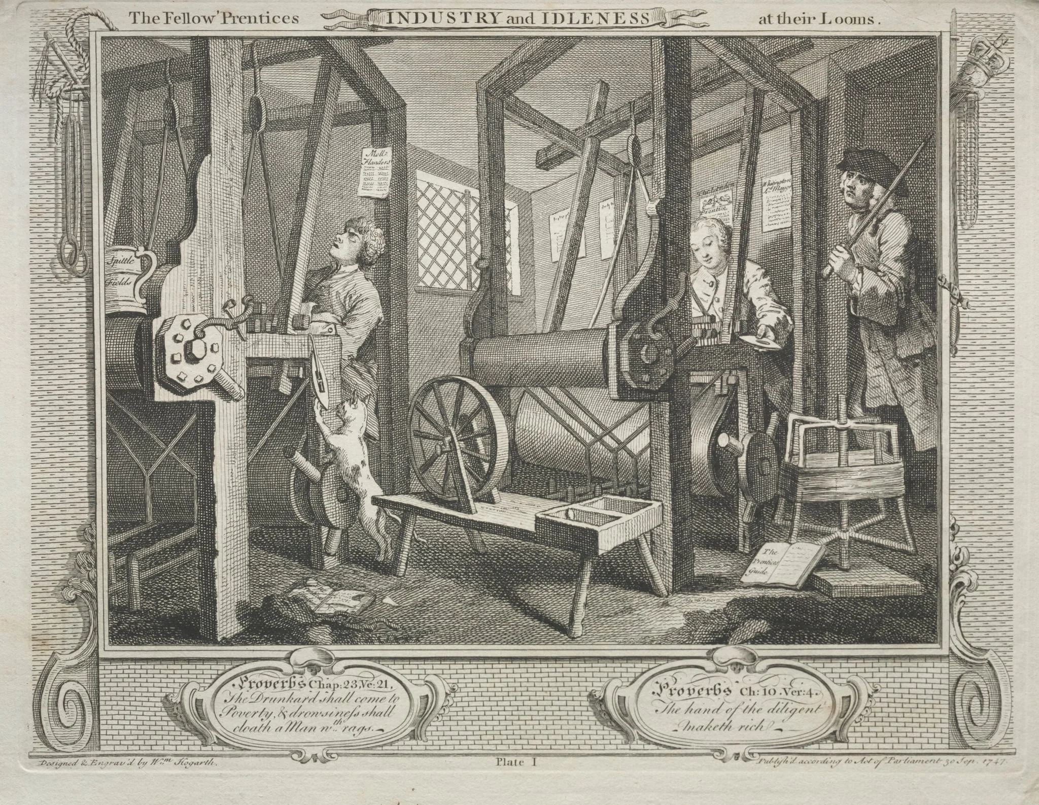 Industry and Idleness: The Fellow Prentices at their Looms, detail