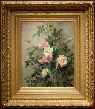 Roses on a Wall, by George Cochran Lambdin, oil, 1889