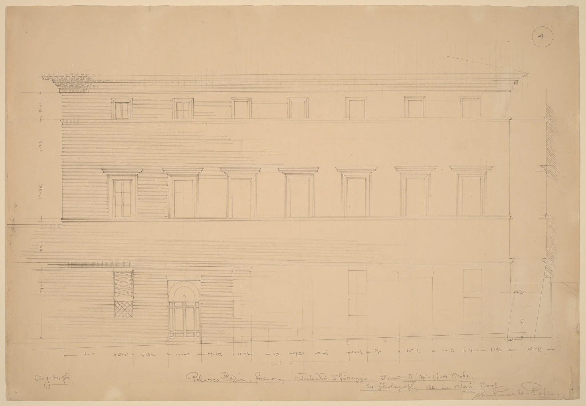 Palazzo Pollini, Siena, Attributed to Peruzzi, detail