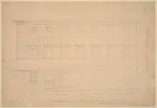 Palazzo Pollini, Siena, Attributed to Peruzzi, by John Russell Pope, graphite, 1896