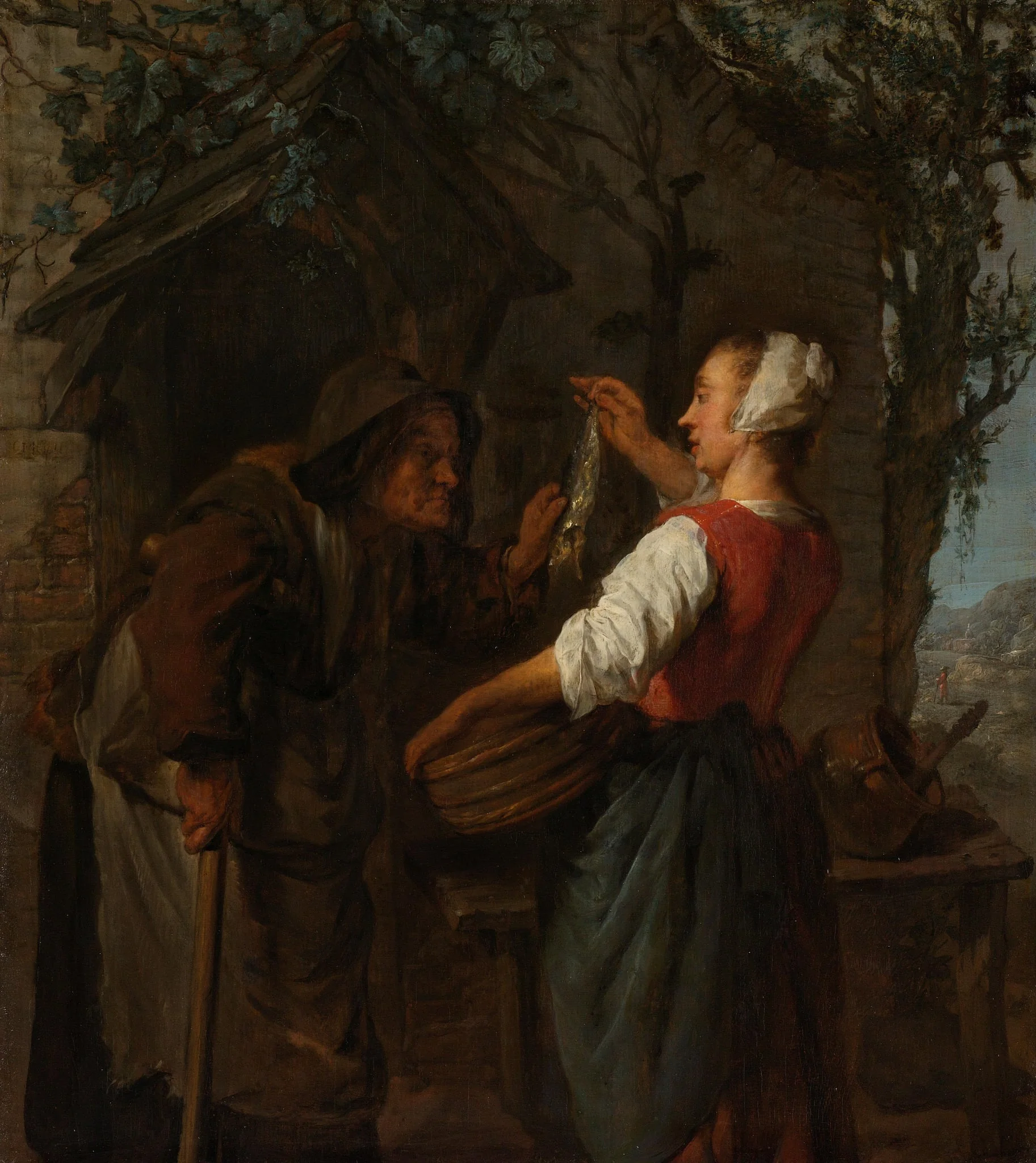 De haringkoopvrouw, detail