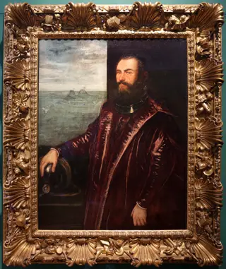 Portrait of an admiral, by Jacopo Tintoretto, oil, 1570
