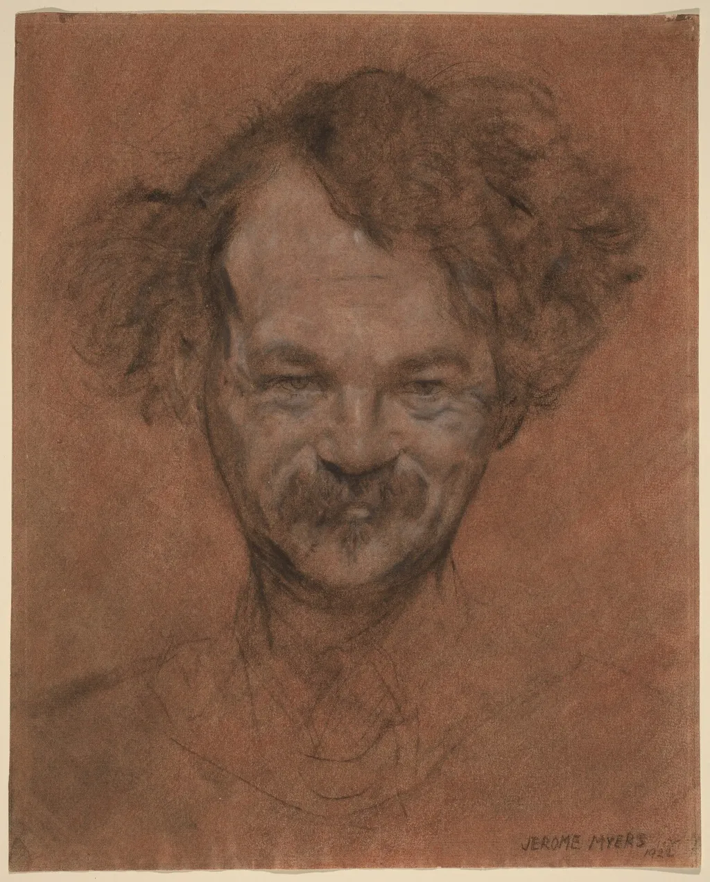 Self-Portrait, by Jerome Myers, chalk, 1922