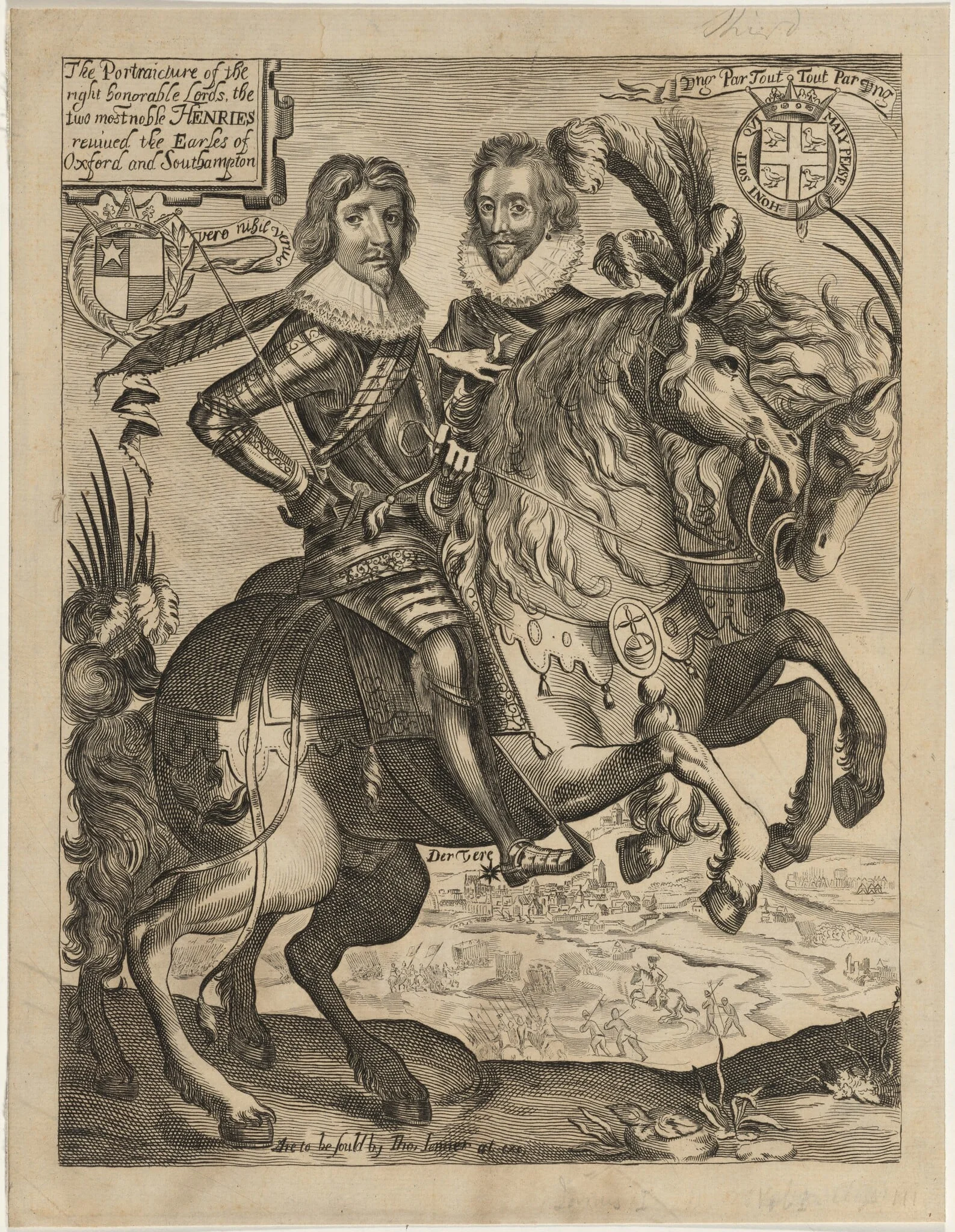 Henry de Vere, 18th Earl of Oxford and Henry Wriothsly, 3rd Earl of Southampton, detail