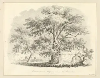Moosulmaun burying place at Secundra., by Robert Captain Smith, 1830
