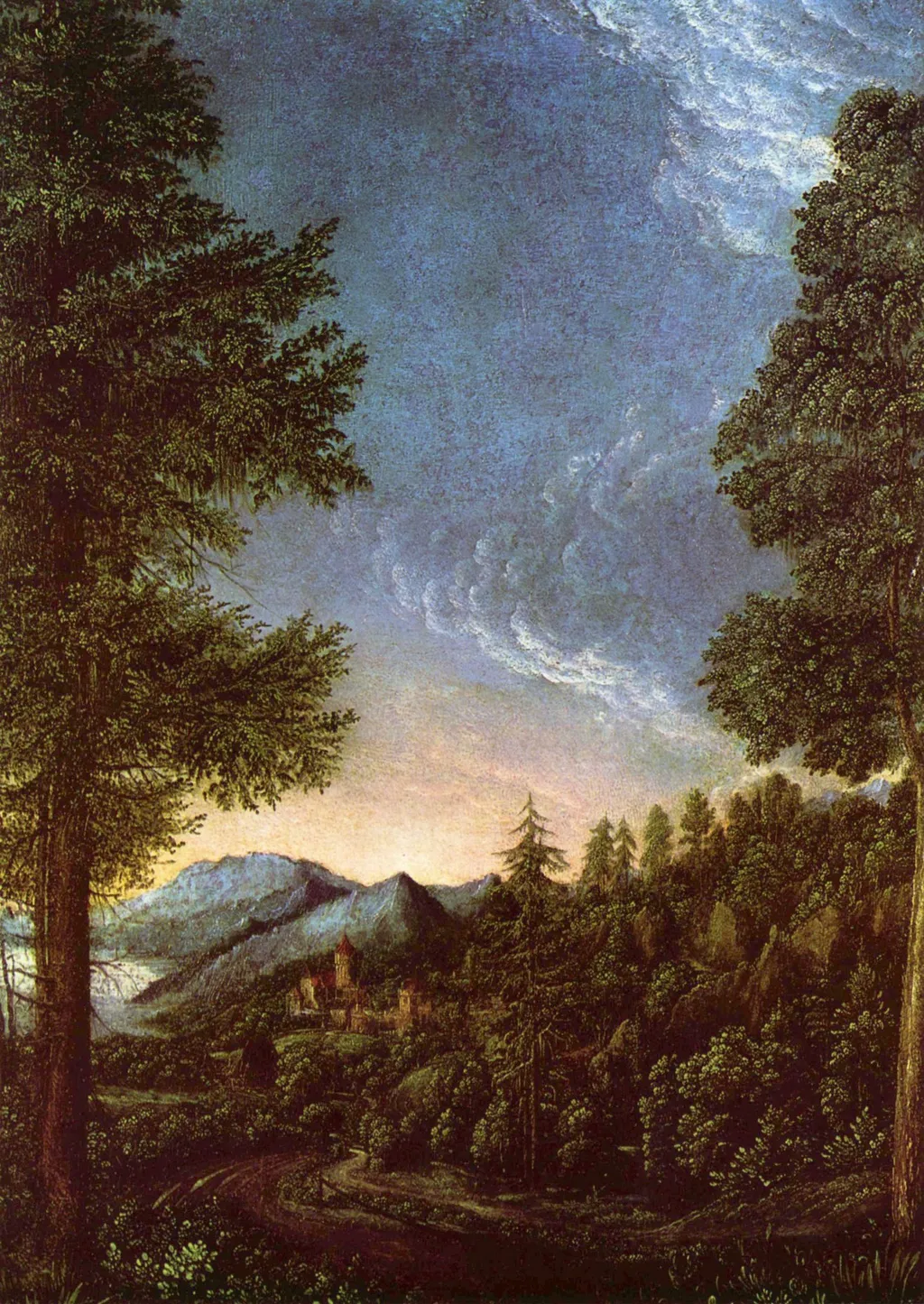 Landscape of Danube near Regensburg, by Albrecht Altdorfer, unspecified, 1528
