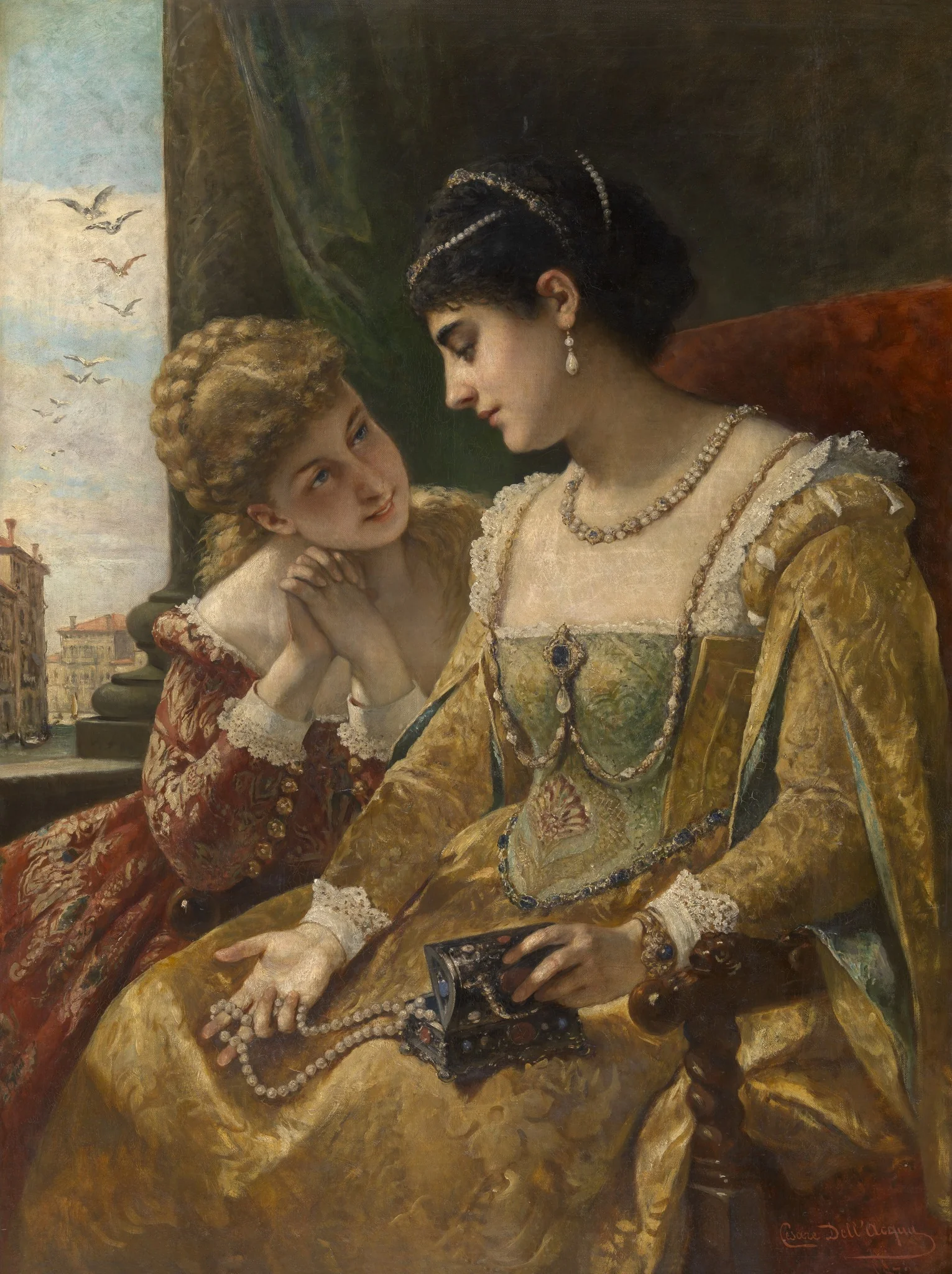The bridal jewelry. Venetian women in the 16th century, detail