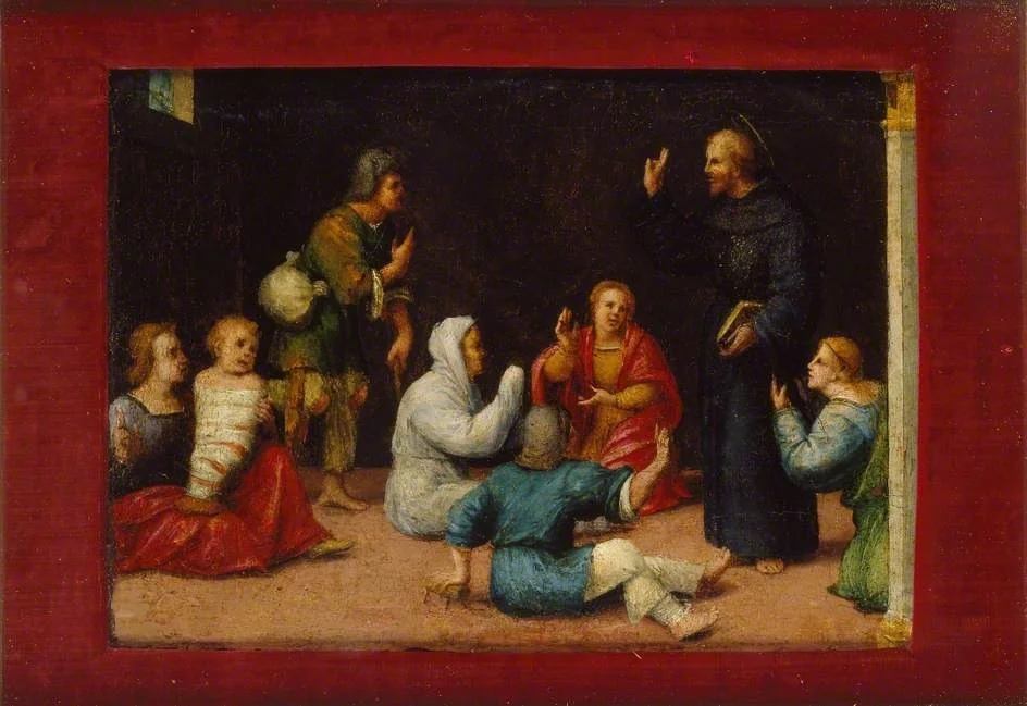 St Nicholas of Tolentino performing a Miracle, detail
