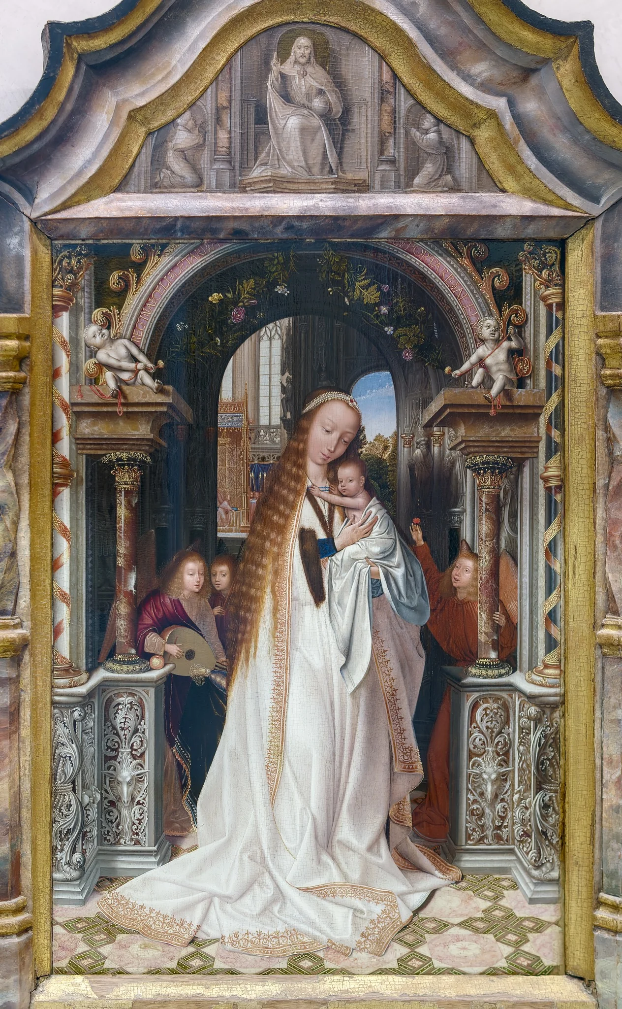 Madonna and Child with Angels, detail