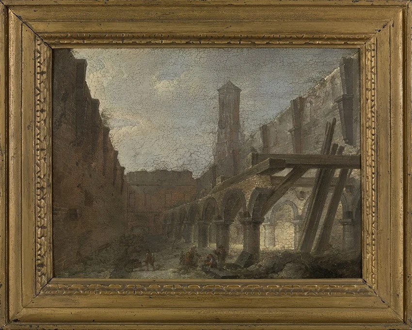 Afbraak van de Waterhalle in Brugge, detail