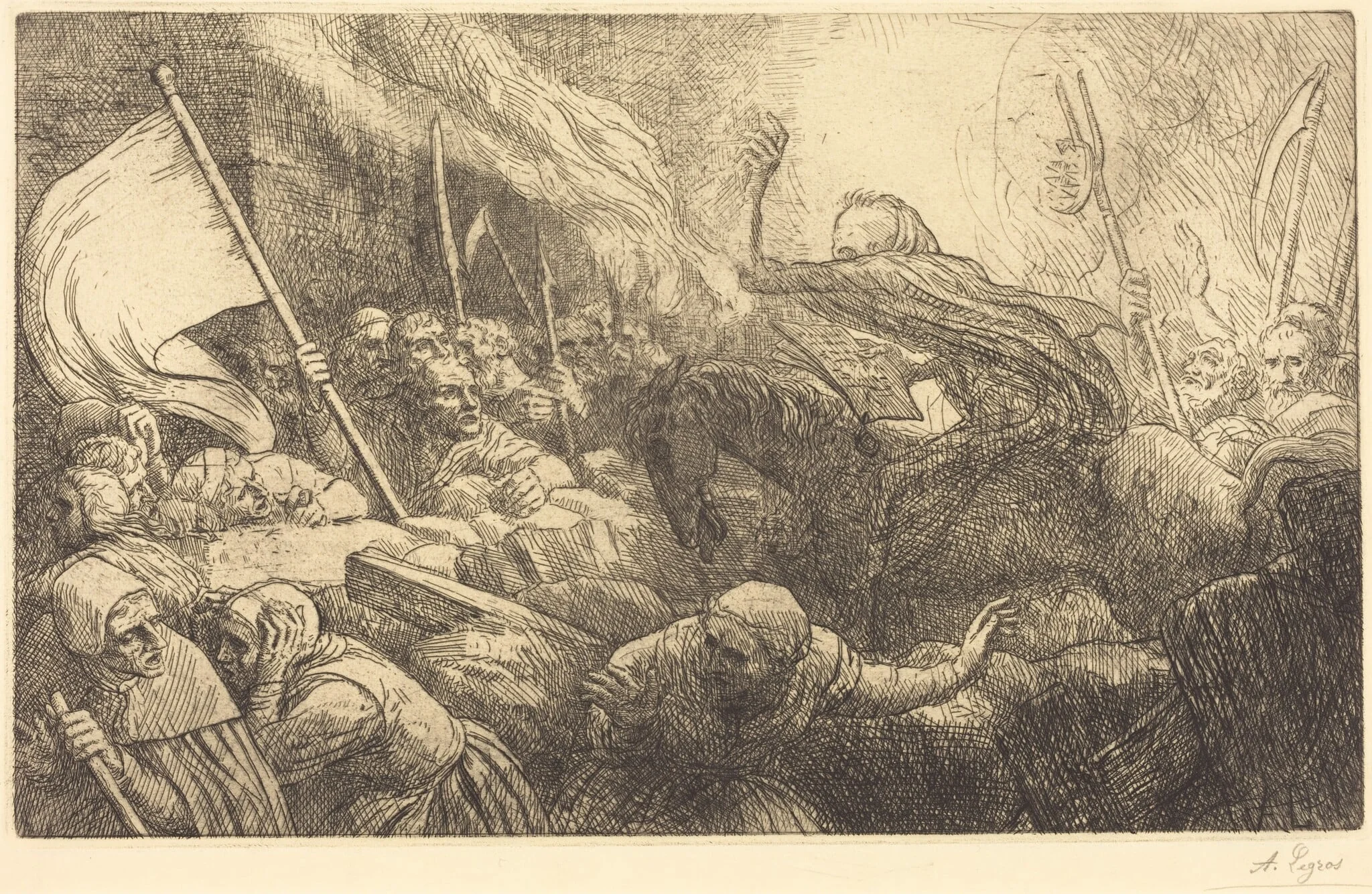 The Triumph of Death: Proclamation (Le triomphe de la mort: La proclamation), detail