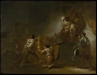 The Judgment of Solomon, by Leonaert Bramer, oil, 1640