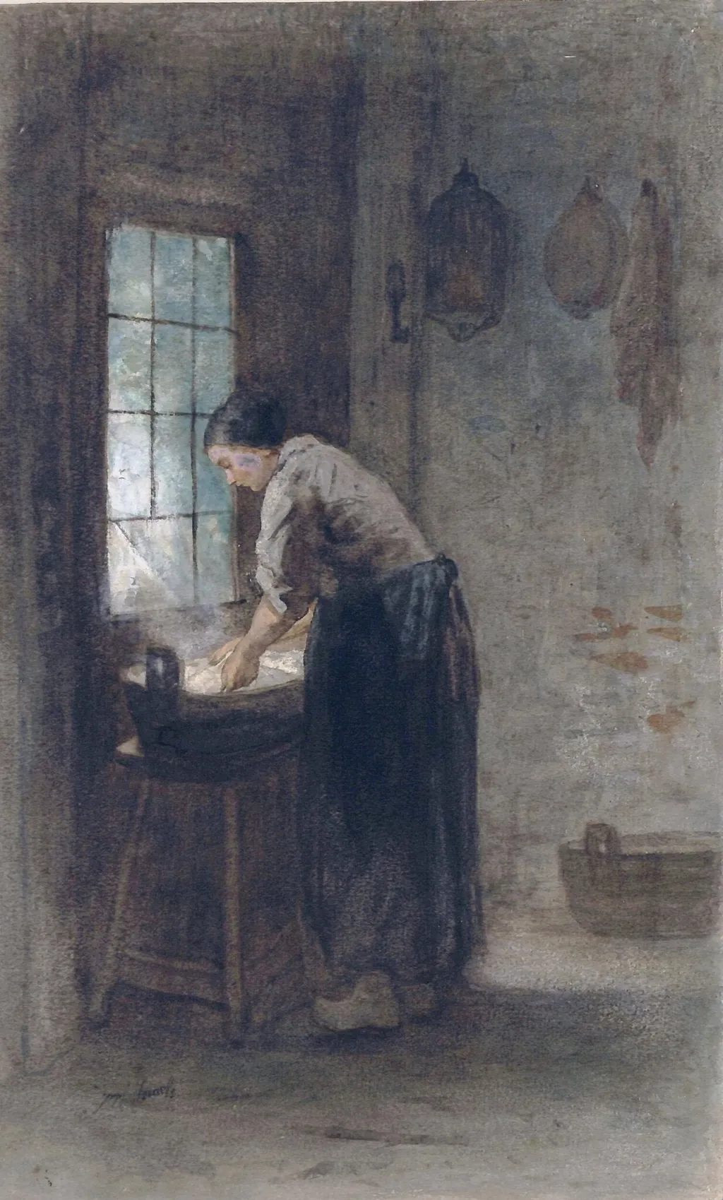 The Housewife, by Jozef Israels, watercolor, 1824