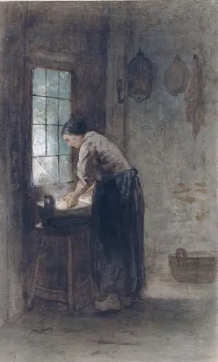 The Housewife, by Jozef Israels, watercolor, 1824