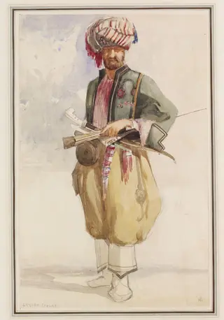 Lycian Figure, by Harry John Johnson, watercolor, 1844