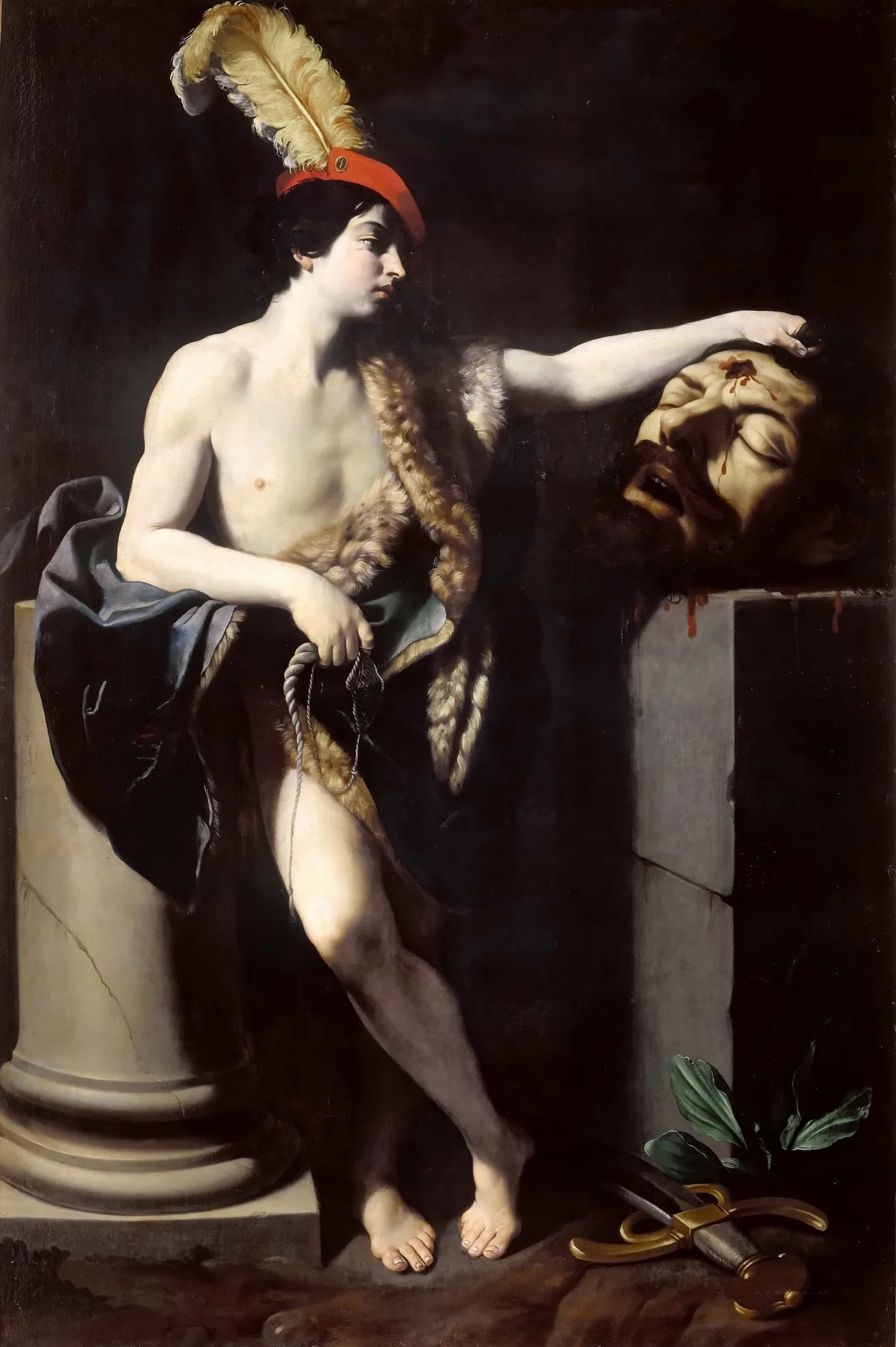 David with the Head of Goliath, detail