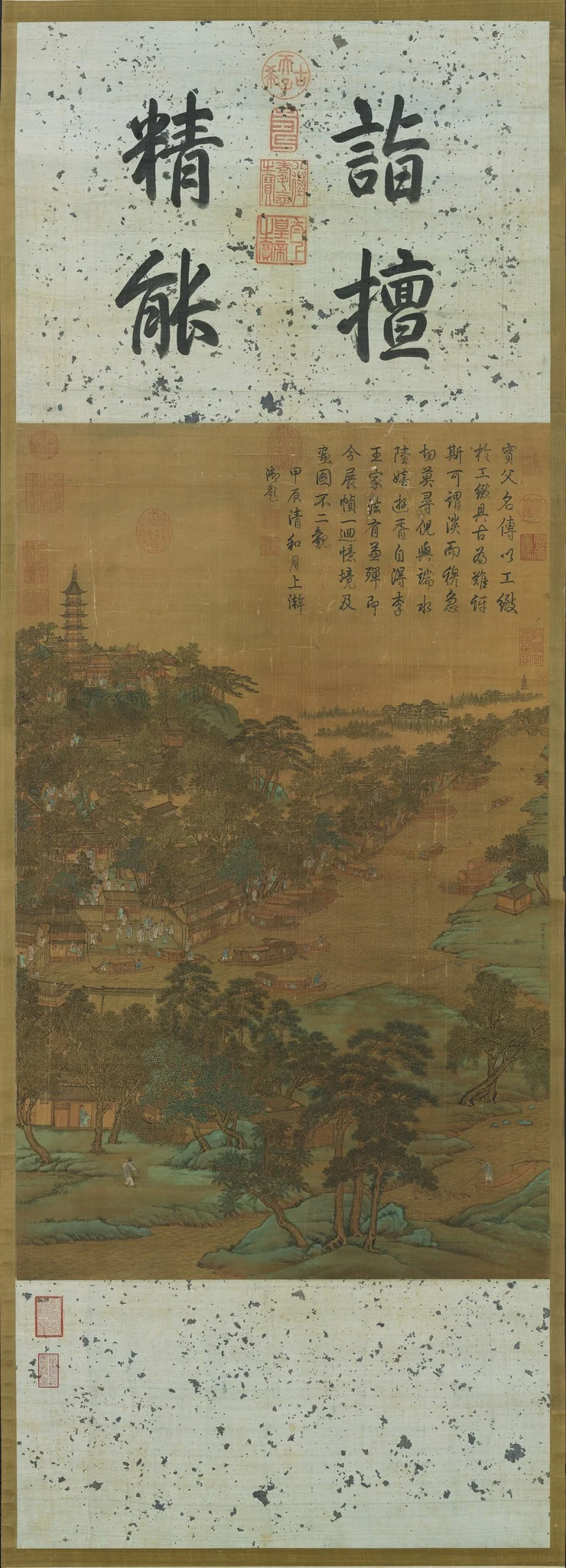 明仇英虎邱圖 軸, detail