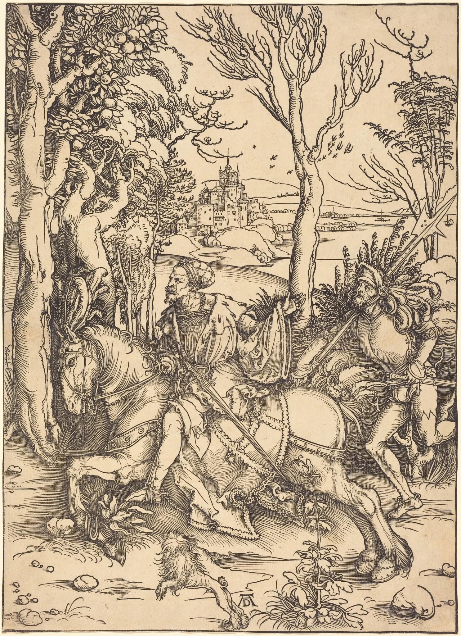 The Knight on Horseback and the Lansquenet, detail