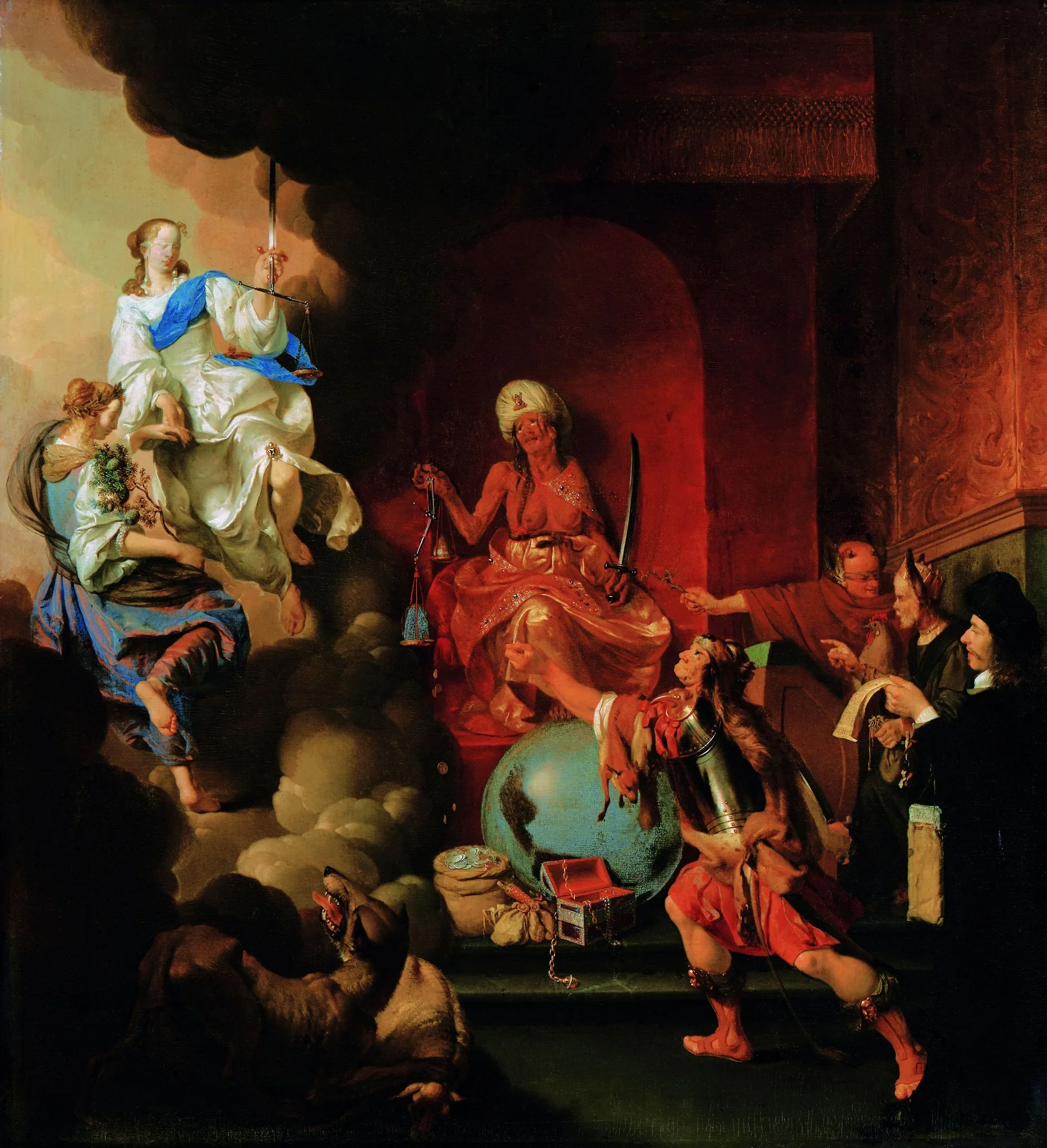 Allegory of enthroned injustice, detail