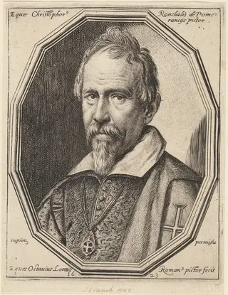 Cristoforo Roncalli, by Ottavio Leoni, ink, 1623