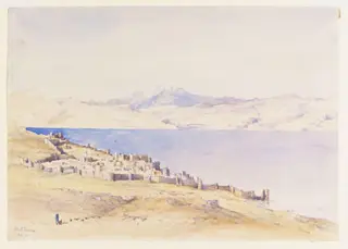 Lake Tiberias, by Maria Harriett Mathias, watercolor, 1857